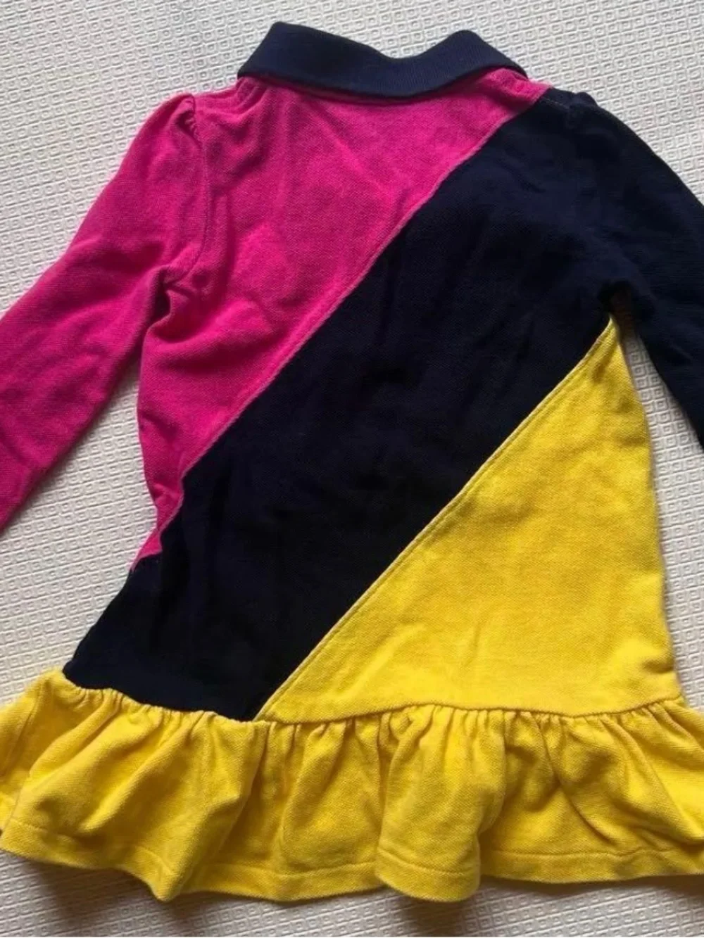 VGC-1-3 Month Ralph Lauren Colorblock Polo Dress - Navy, Pink & Yellow